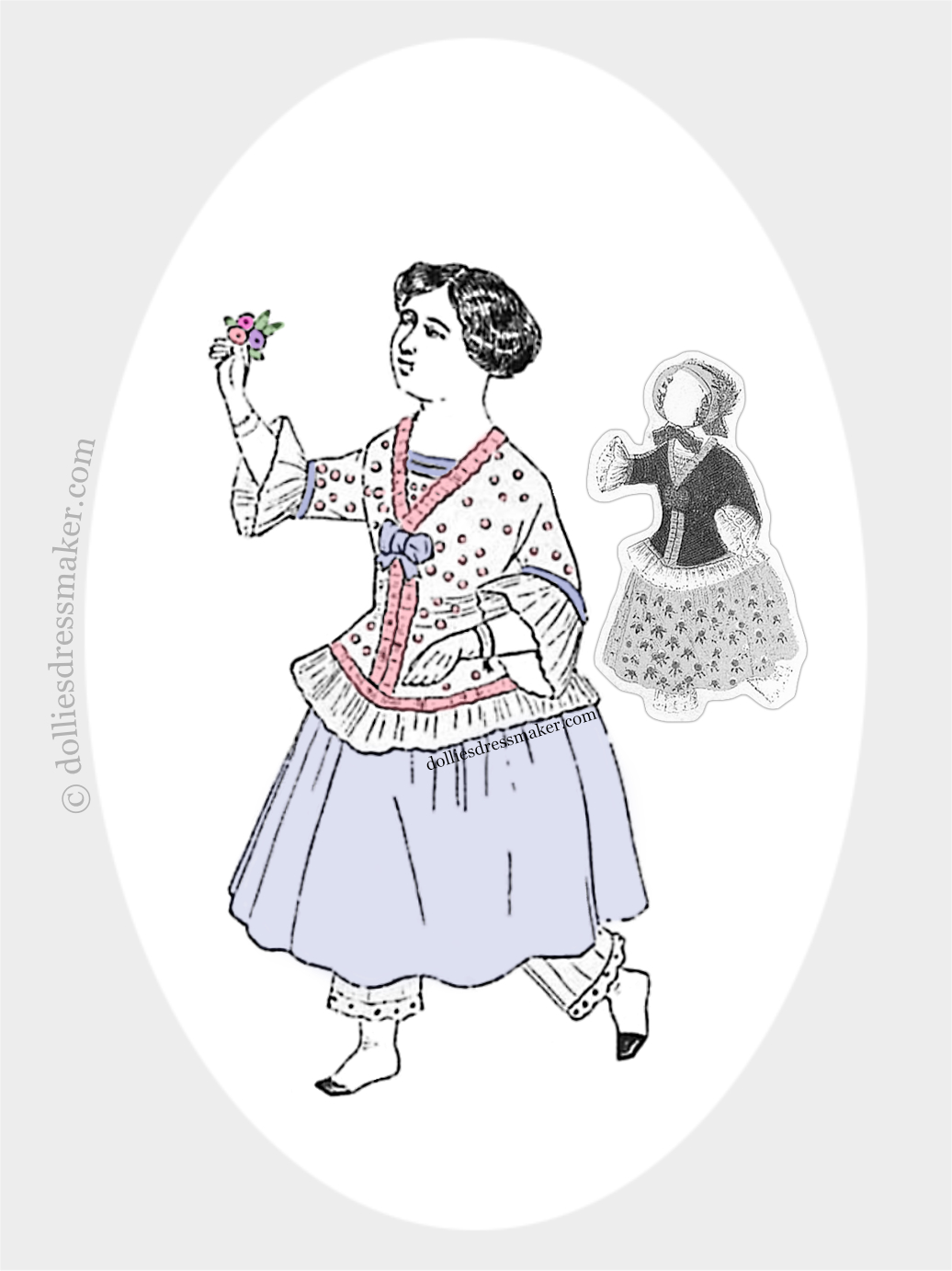 Period Illustration | Two-Piece Dress | American Girl Doll Marie-Grace • Cecile