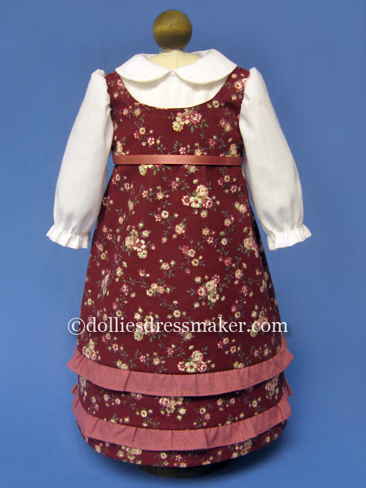 Calico Dress with Faux Blouse | American Girl Doll Josefina or Clara | Inspired by illustration from “Josefina Play Scenes and Paper Doll” kit