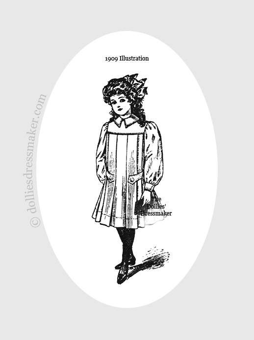 Pleated Dress | American Girl Doll Samantha • Nellie | Vintage 1909 Illustration