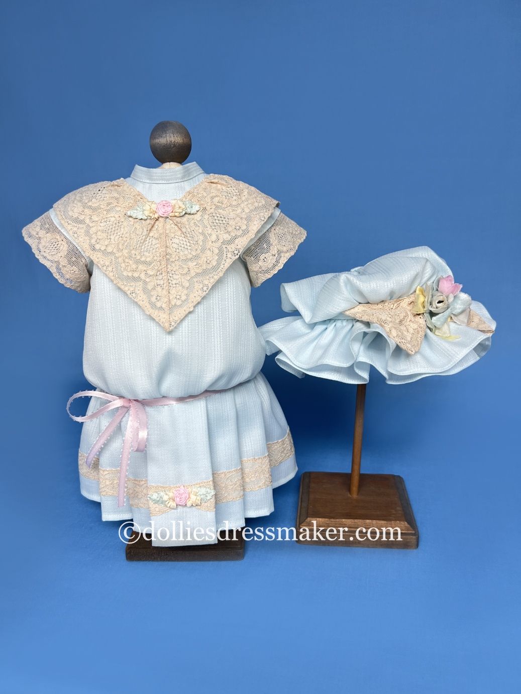 Dress with Vintage Lace and Mob Cap | American Girl Doll Samantha • Nellie