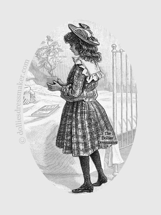 Period Illustration | Dress with Bertha Collar | American Girl Doll Samantha • Nellie