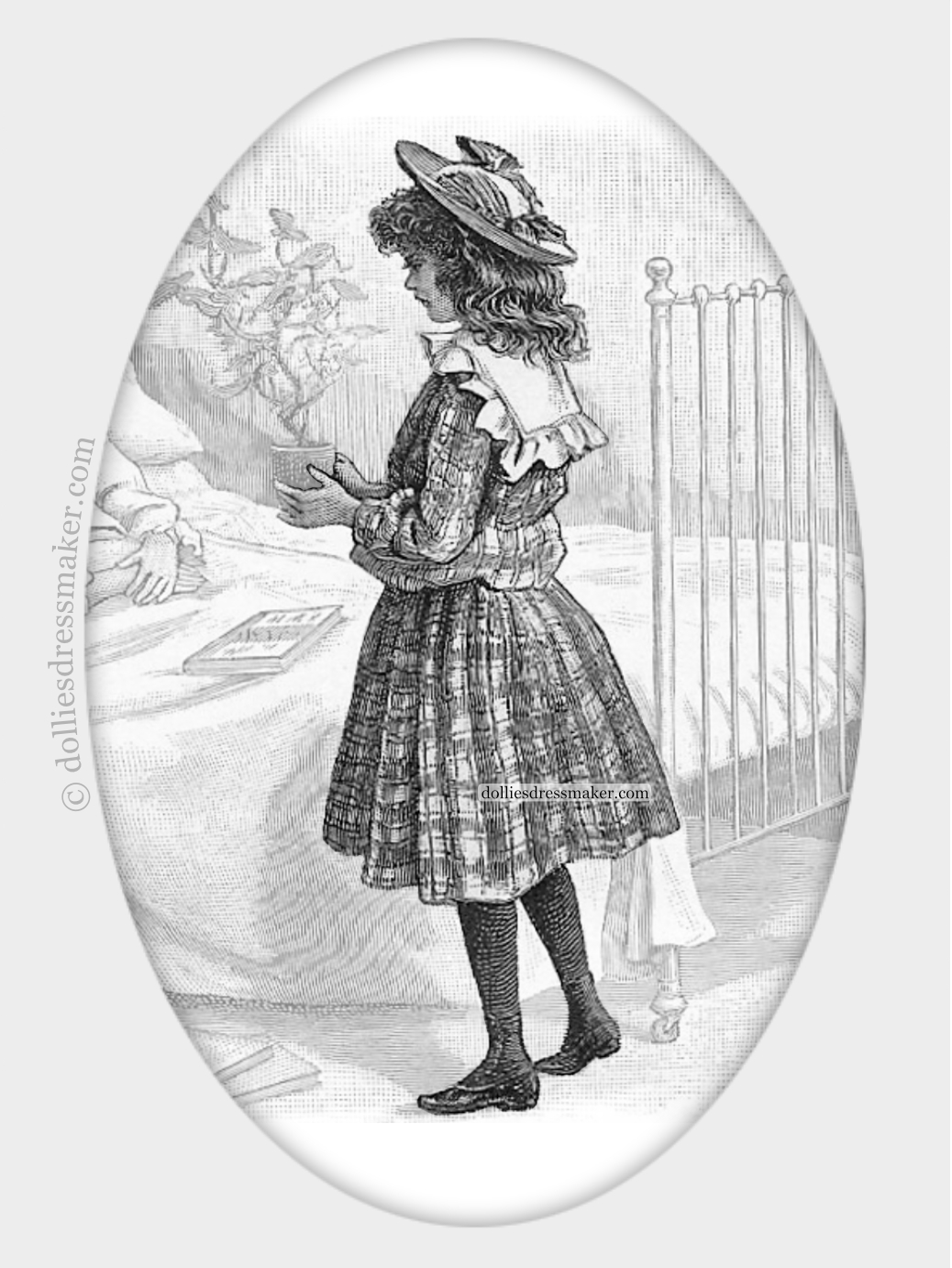 Period Illustration | Dress with Bertha Collar | American Girl Doll Samantha • Nellie