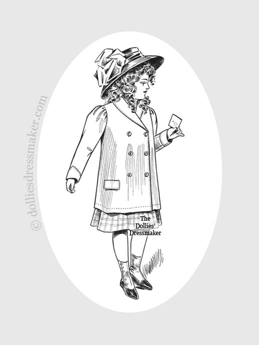 Period Illustration | Dress, Coat and Hat Ensemble | American Girl Doll Samantha • Nellie