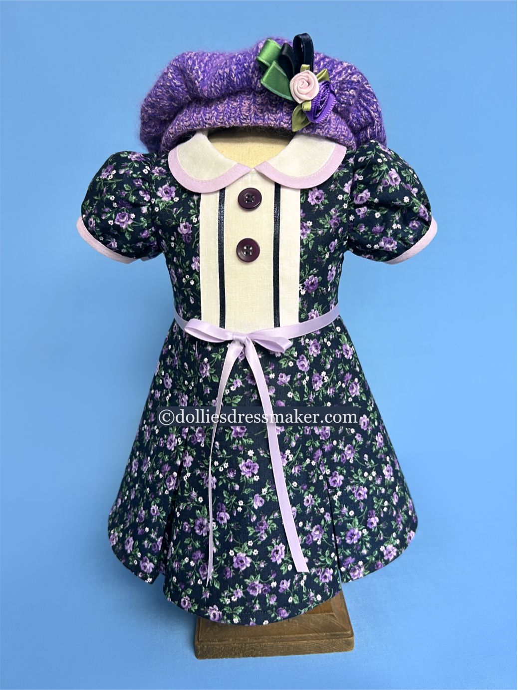 Ditsy Print Dress and Beret | American Girl Doll Kit • Ruthie