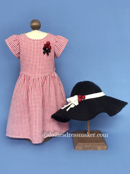 Red Gingham Dress and Floppy Hat | American Girl Doll Julie • Ivy