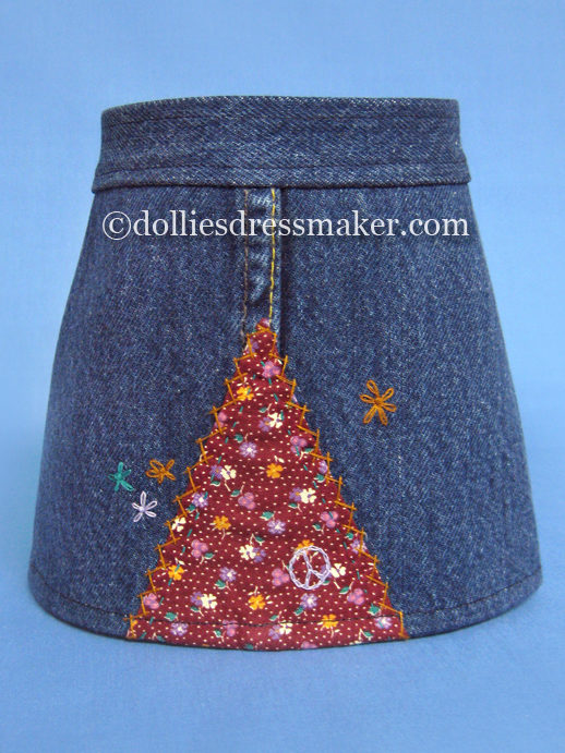 Jean Skirt with Embroidery | American Girl Doll Julie • Ivy