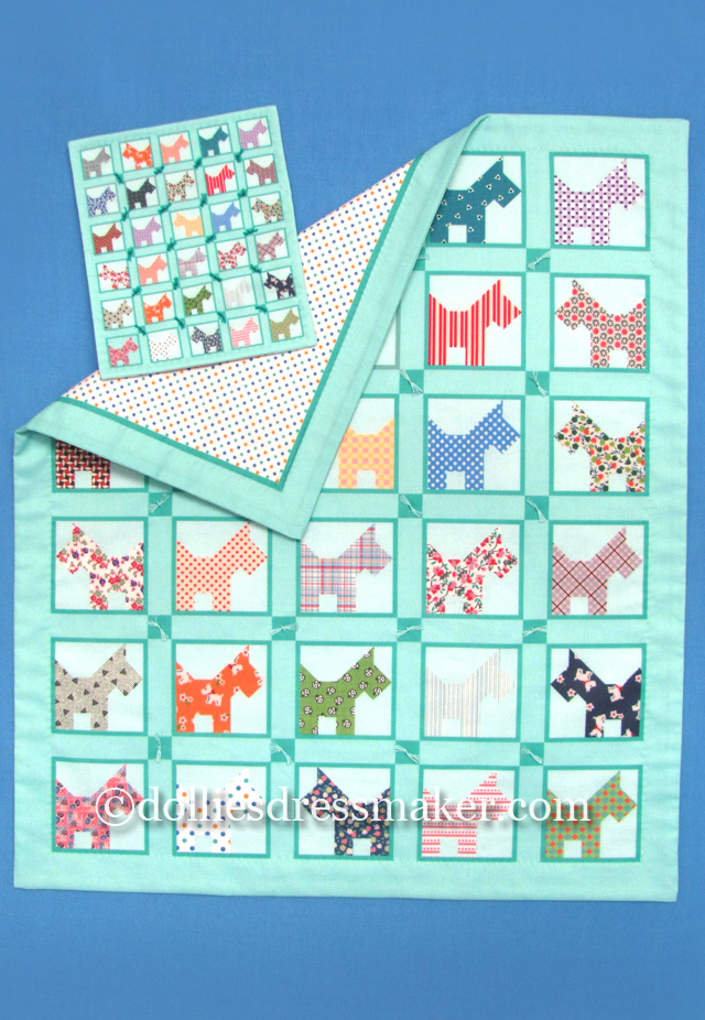 Petit Quilts • Cut and Sew Fabric Panel | Scotty Dog | Quilt in Two Sizes