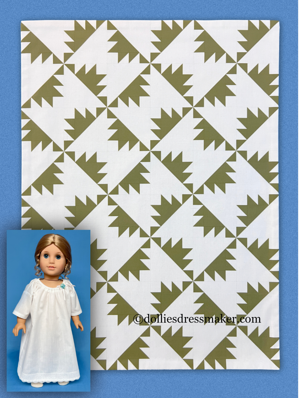 Petit Quilt and Nightgown | KANSAS TROUBLES | Green